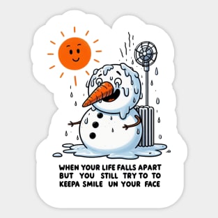 Melting Snowman Sticker